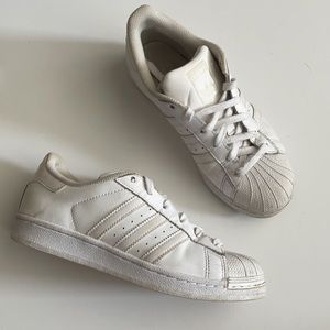 Adidas all white shell tops